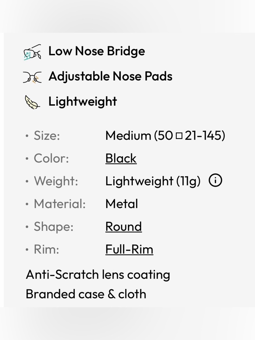 Ray Ban RX3557v Black Round Metal Reading +2.00 Glasses - Unisex. - Picture 6 of 16